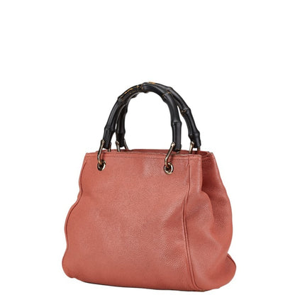 Gucci Pink Leather Bamboo