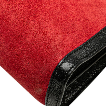 Gucci Red Suede Gg Marmont
