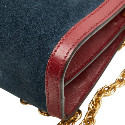 Gucci Blue Suede Gg Marmont