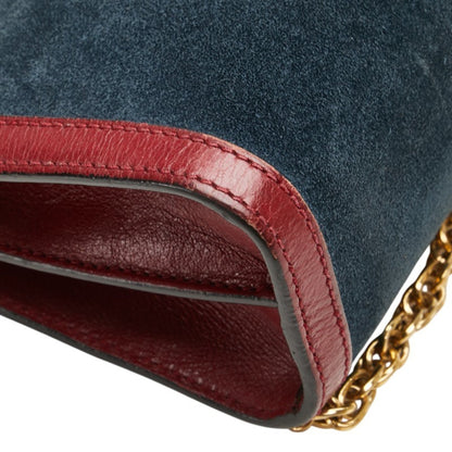 Gucci Blue Suede Gg Marmont