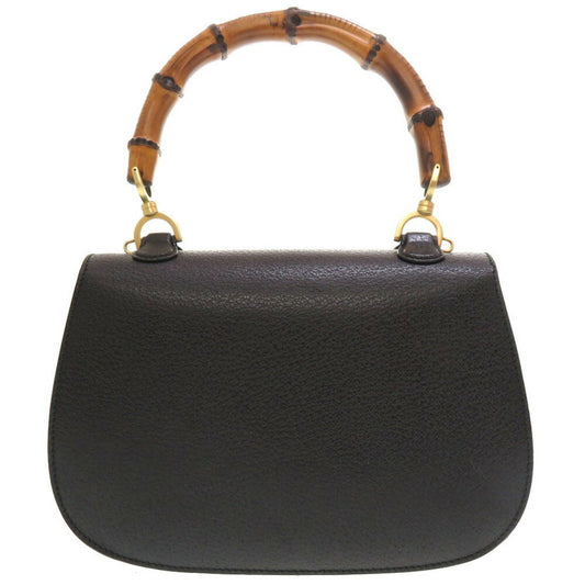 Gucci Black Leather Bamboo