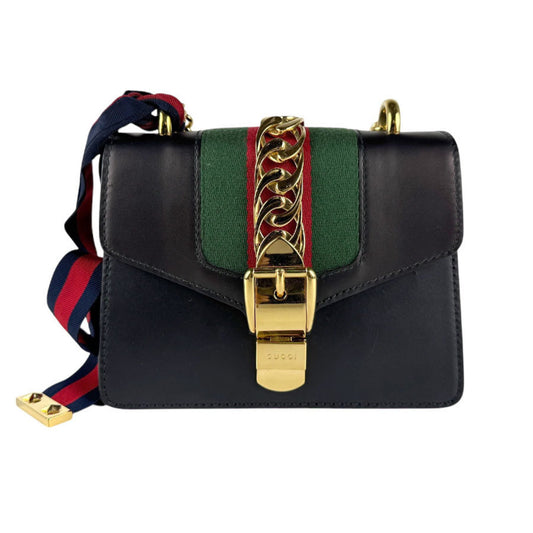 Gucci Black Leather Sylvie