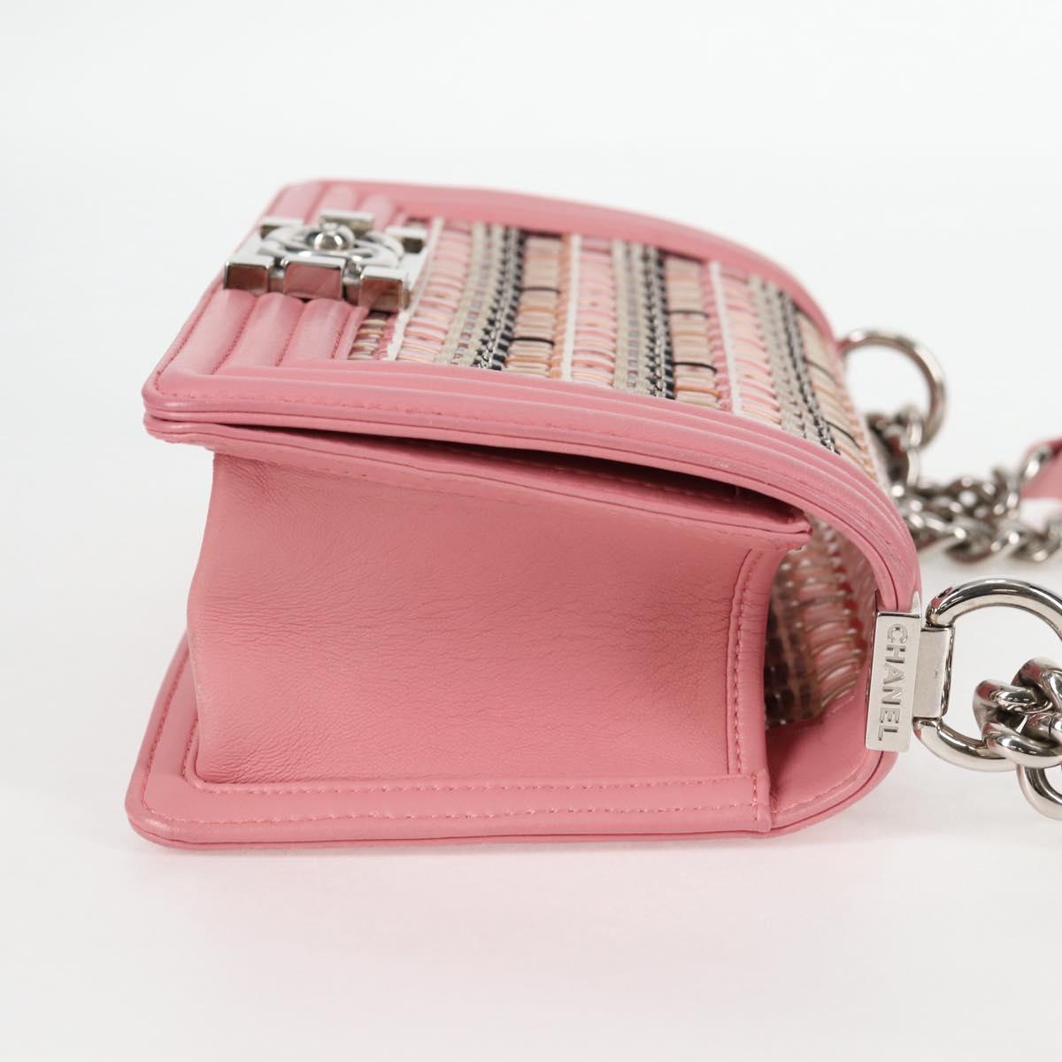 Chanel Pink Leather Boy