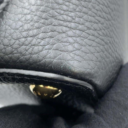Louis Vuitton Black Leather Capucines