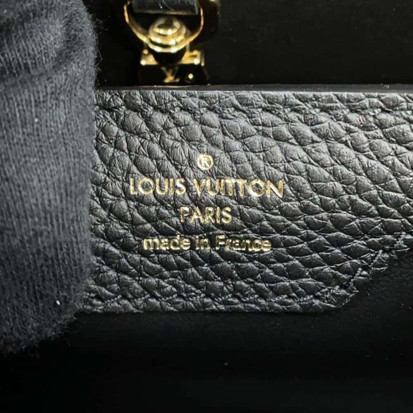 Louis Vuitton Black Leather Capucines