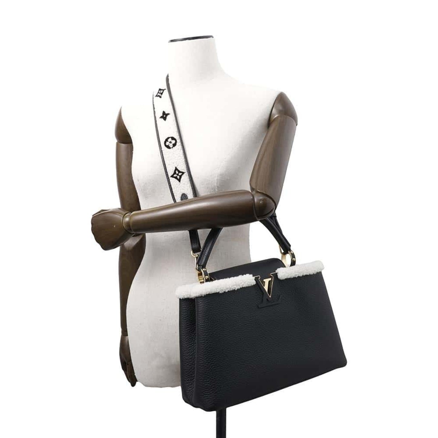 Louis Vuitton Black Leather Capucines