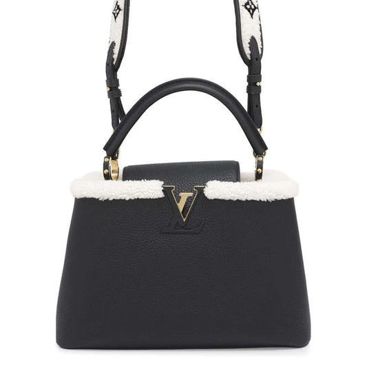 Louis Vuitton Black Leather Capucines