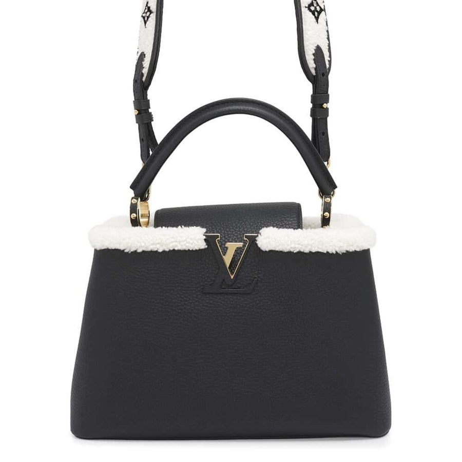 Louis Vuitton Black Leather Capucines