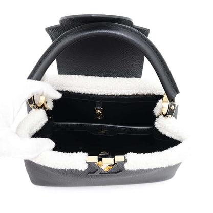 Louis Vuitton Black Leather Capucines