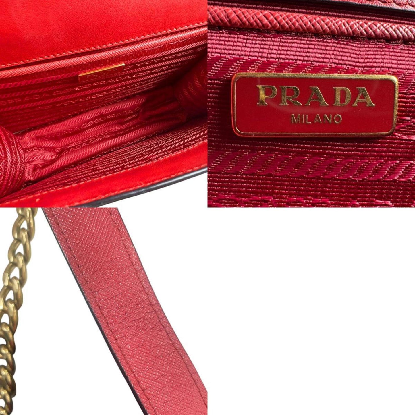 Prada Red Leather Turnlock