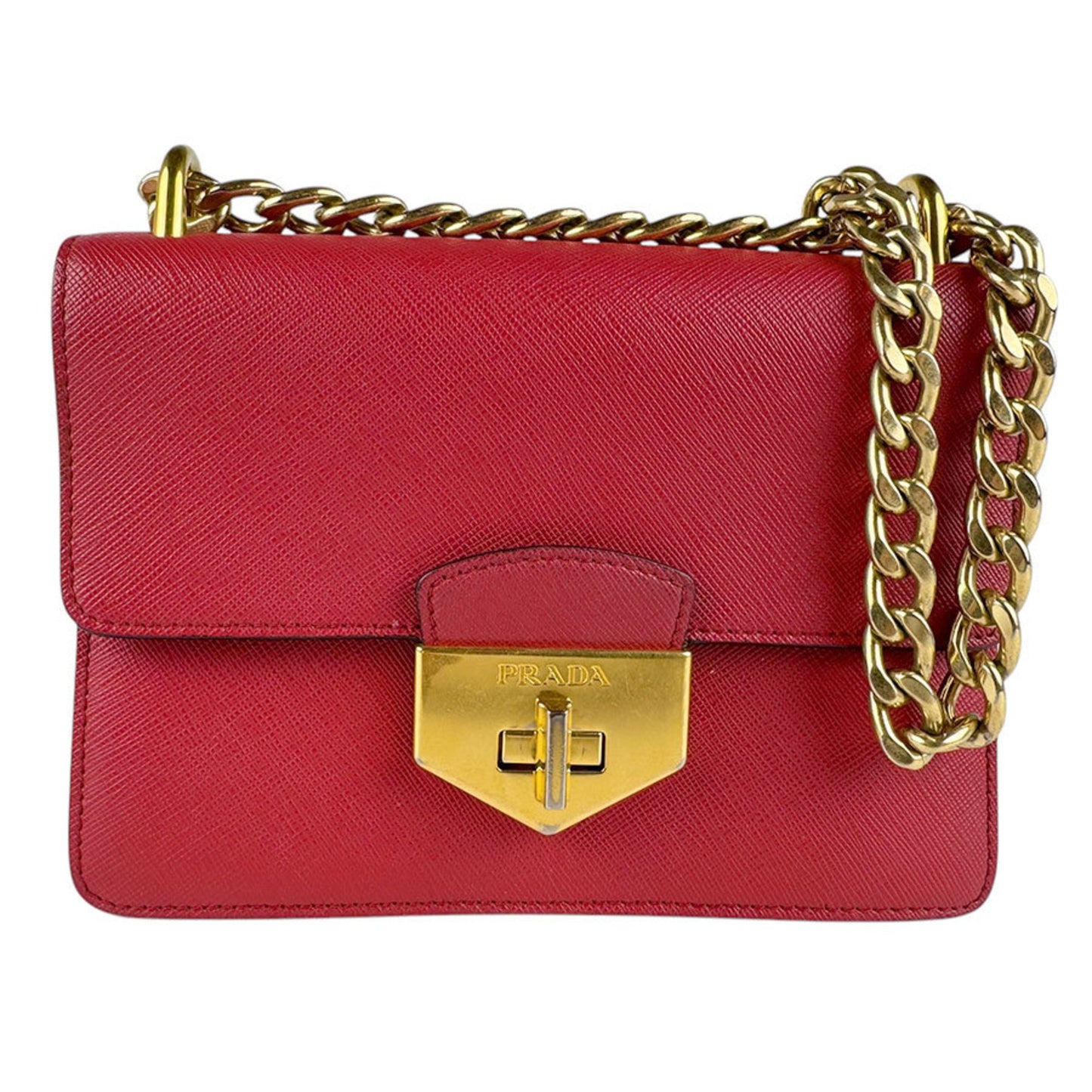 Prada Red Leather Turnlock