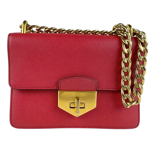 Prada Red Leather Turnlock