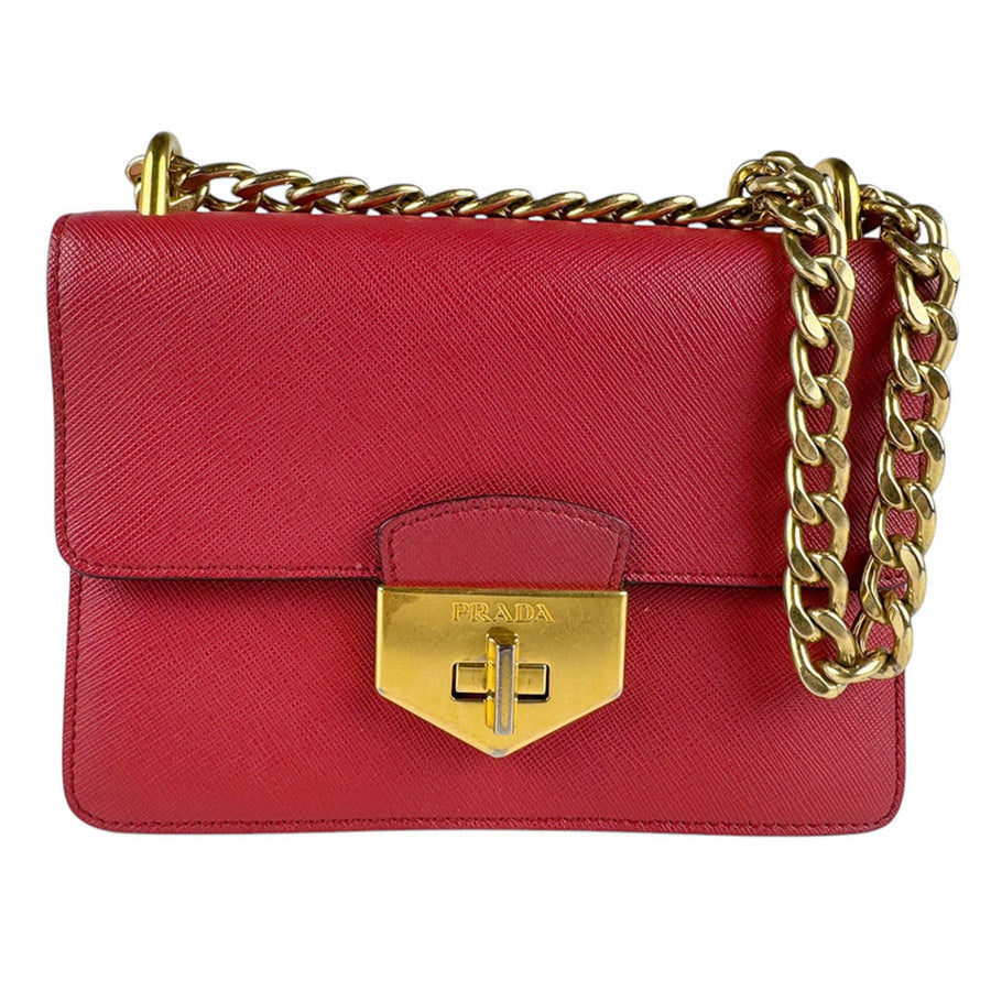 Prada Red Leather Turnlock