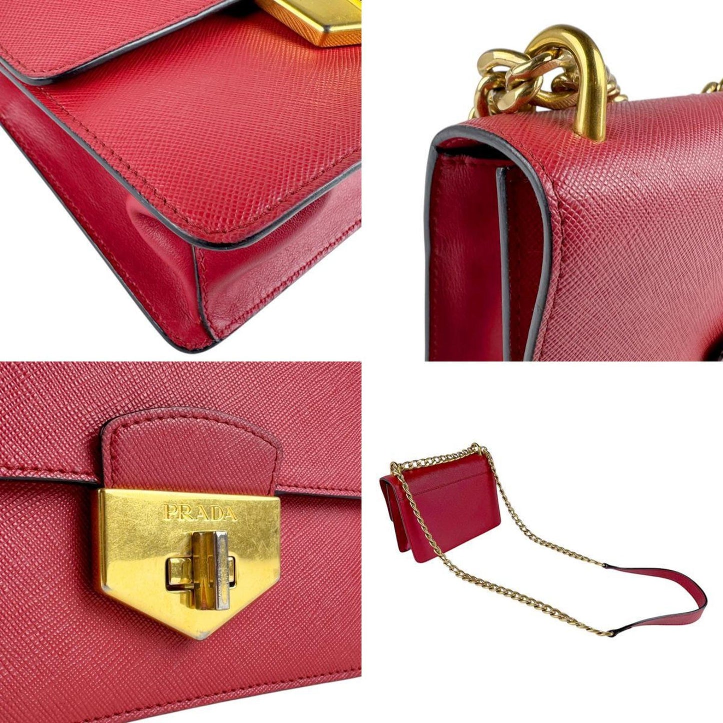 Prada Red Leather Turnlock