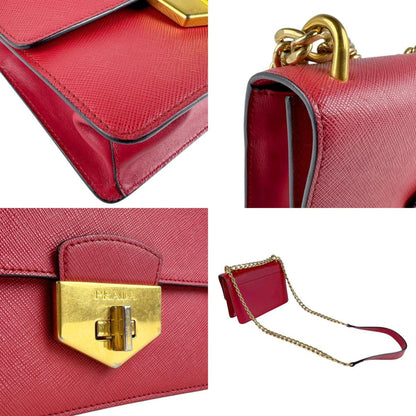 Prada Red Leather Turnlock