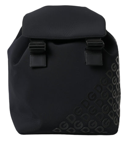 Dolce & Gabbana Black Neoprene Nylon Dg Logo School Backpack Bag