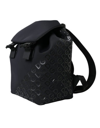 Dolce & Gabbana Black Neoprene Nylon Dg Logo School Backpack Bag