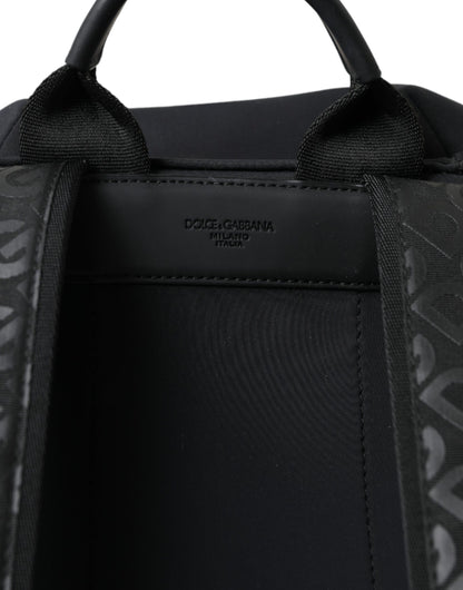 Dolce & Gabbana Black Neoprene Nylon Dg Logo School Backpack Bag