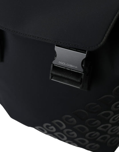 Dolce & Gabbana Black Neoprene Nylon Dg Logo School Backpack Bag
