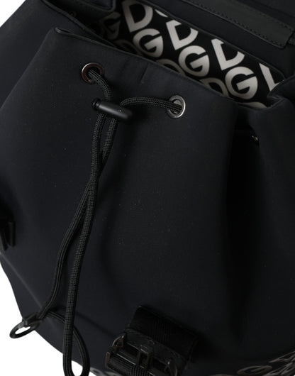 Dolce & Gabbana Black Neoprene Nylon Dg Logo School Backpack Bag