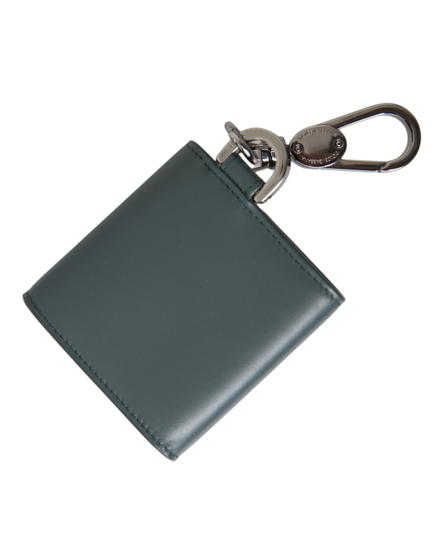 Dolce & Gabbana Green Leather Dg Logo Keyring Coin Purse Keyring Wallet