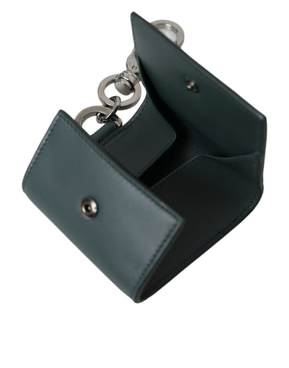 Dolce & Gabbana Green Leather Dg Logo Keyring Coin Purse Keyring Wallet