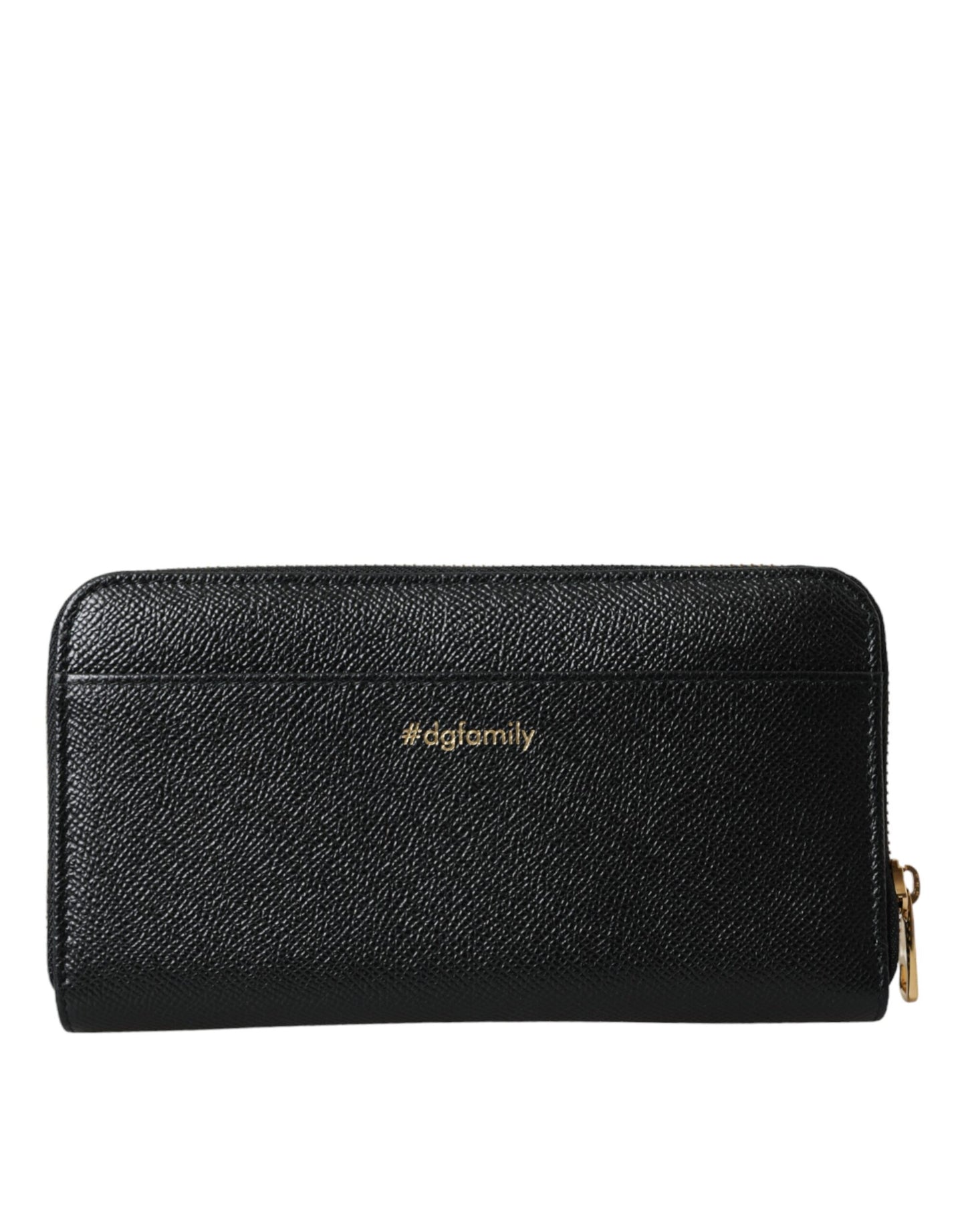 Dolce & Gabbana Black Blue Leather #Dgfamily Zipper Continental Men Wallet