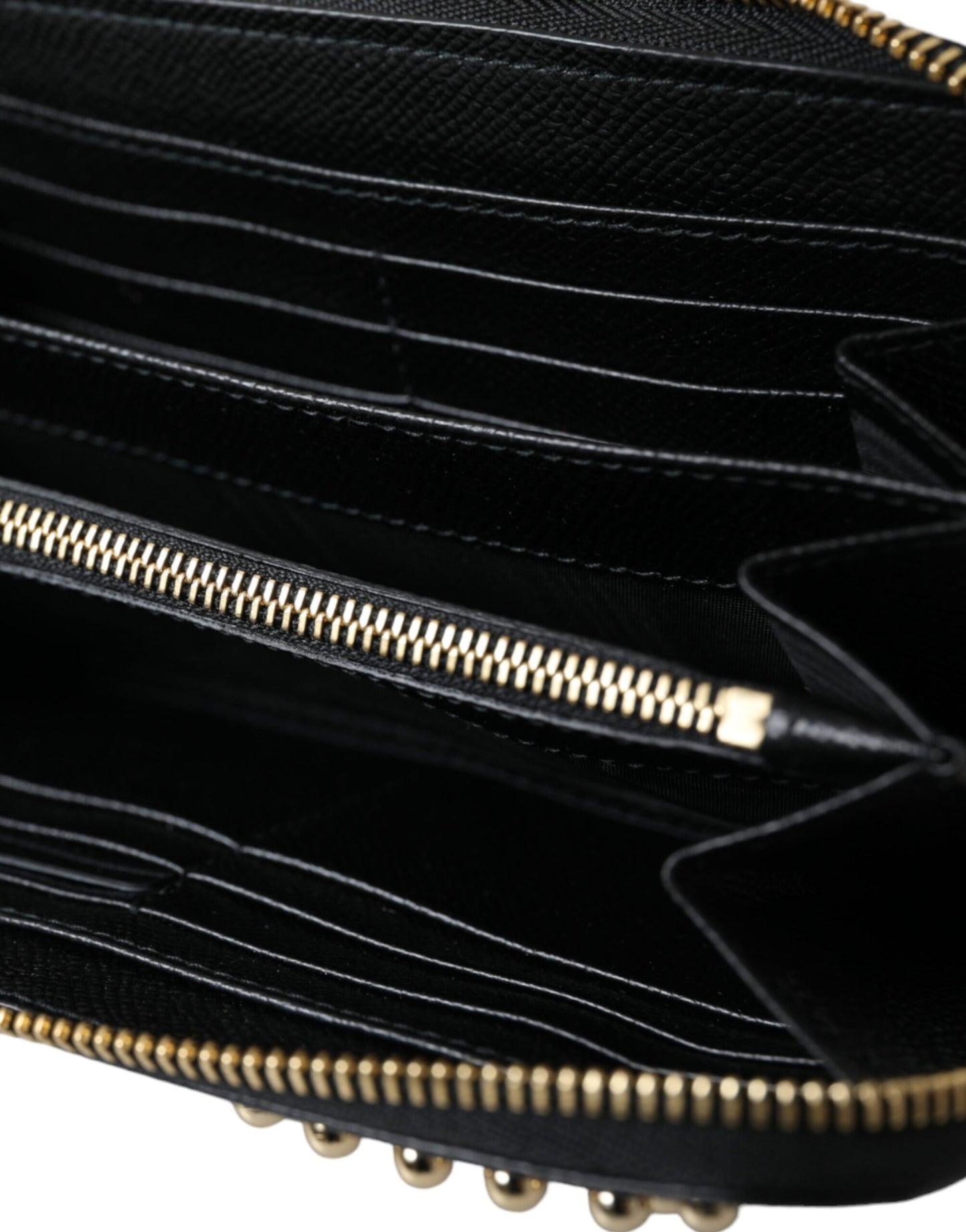 Dolce & Gabbana Black Blue Leather #Dgfamily Zipper Continental Men Wallet