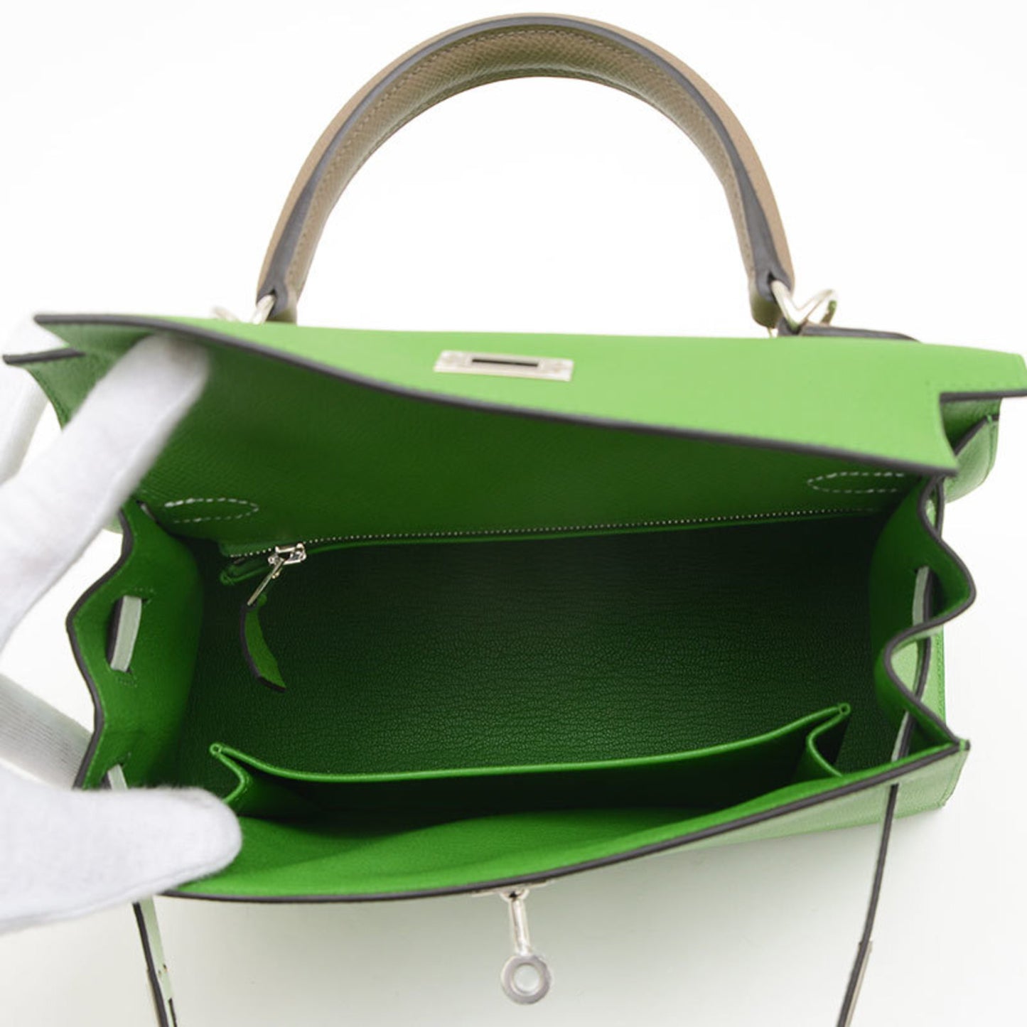 Hermès Green Leather Kelly 25
