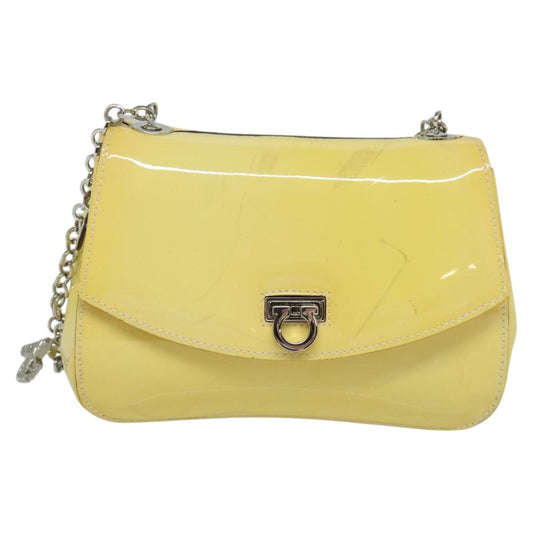 Salvatore Ferragamo Yellow Patent Leather Gancini
