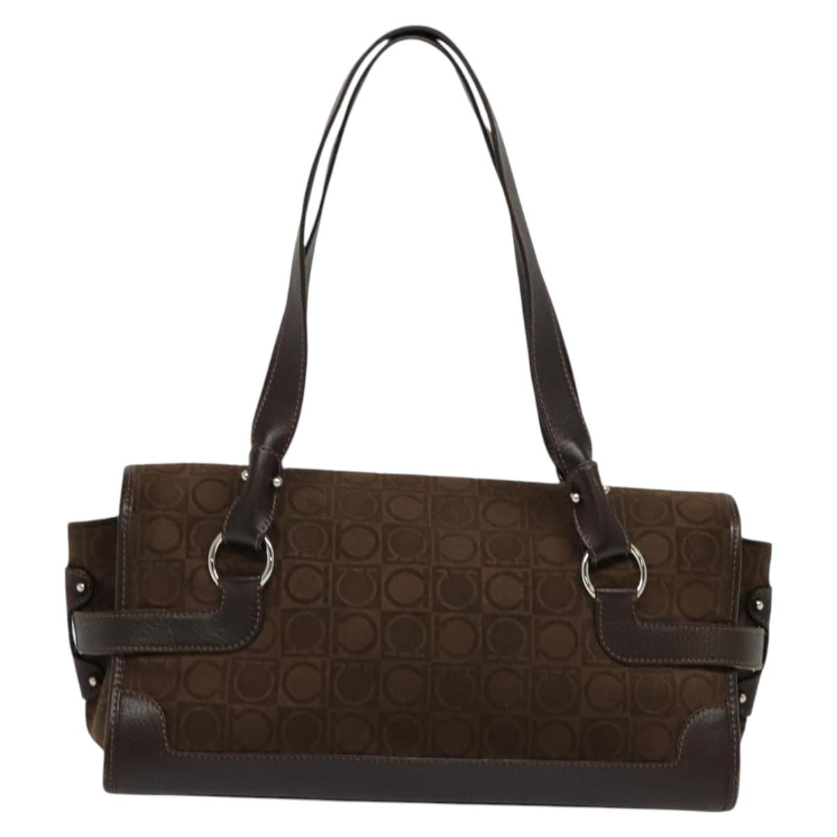 Salvatore Ferragamo Brown Leather Gancini