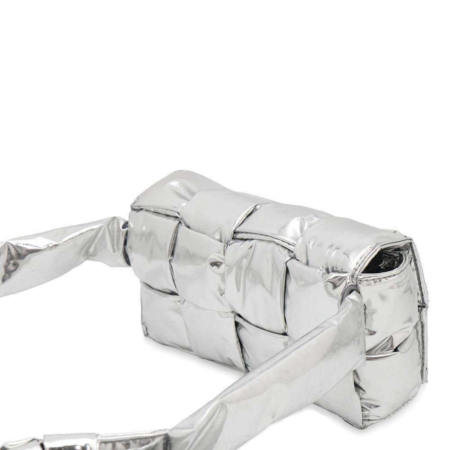 Bottega Veneta Silver Patent Leather Cassette