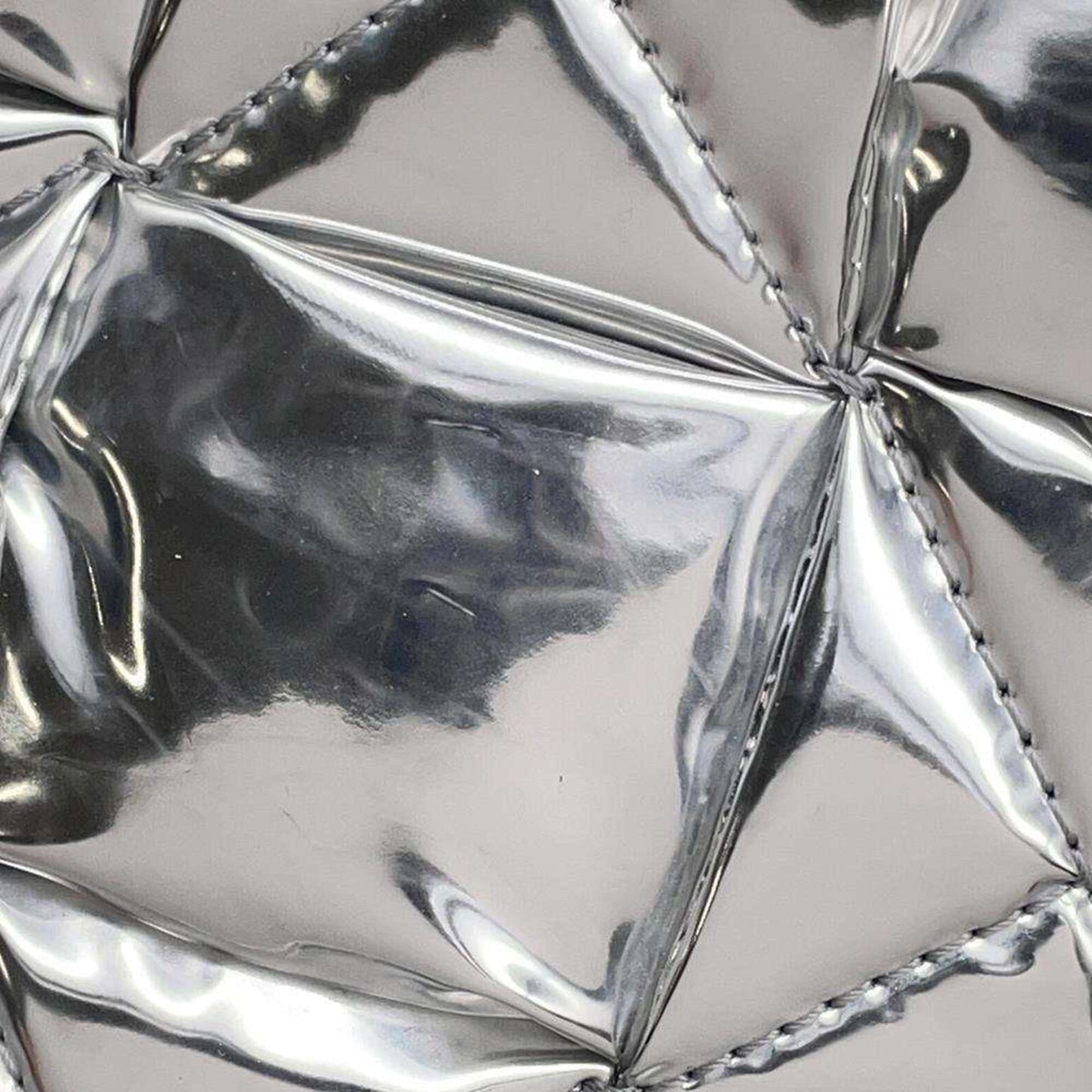 Bottega Veneta Silver Patent Leather Cassette