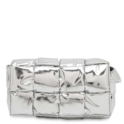 Bottega Veneta Silver Patent Leather Cassette