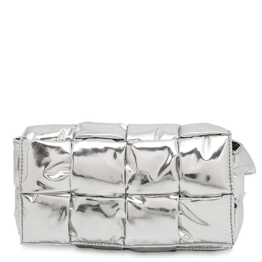 Bottega Veneta Silver Patent Leather Cassette