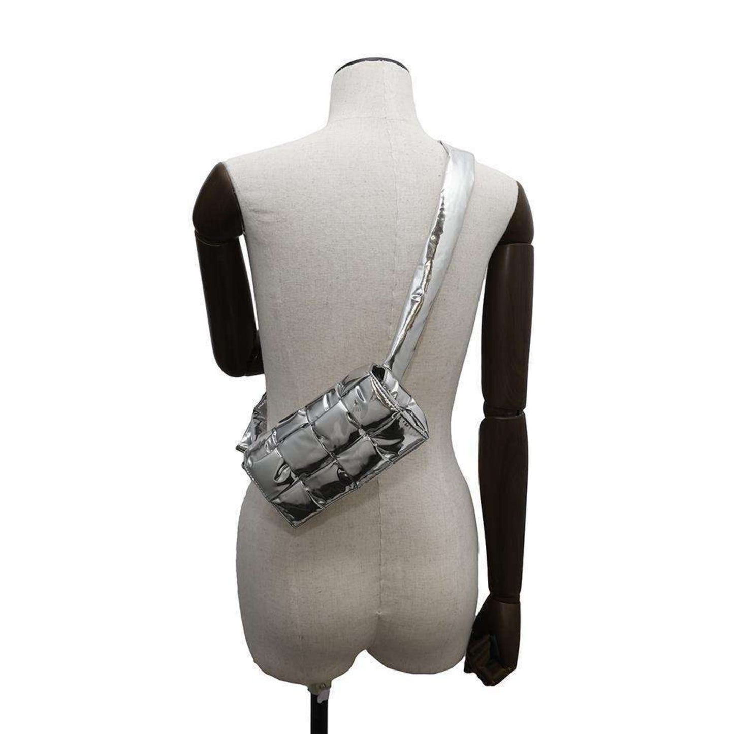 Bottega Veneta Silver Patent Leather Cassette