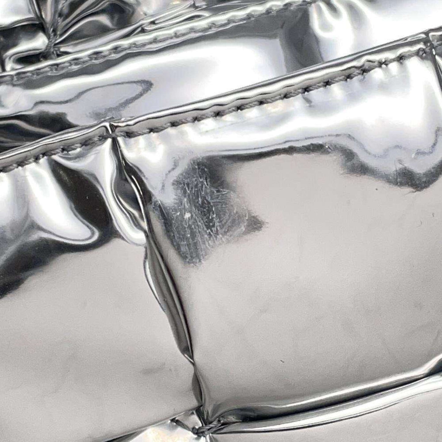 Bottega Veneta Silver Patent Leather Cassette