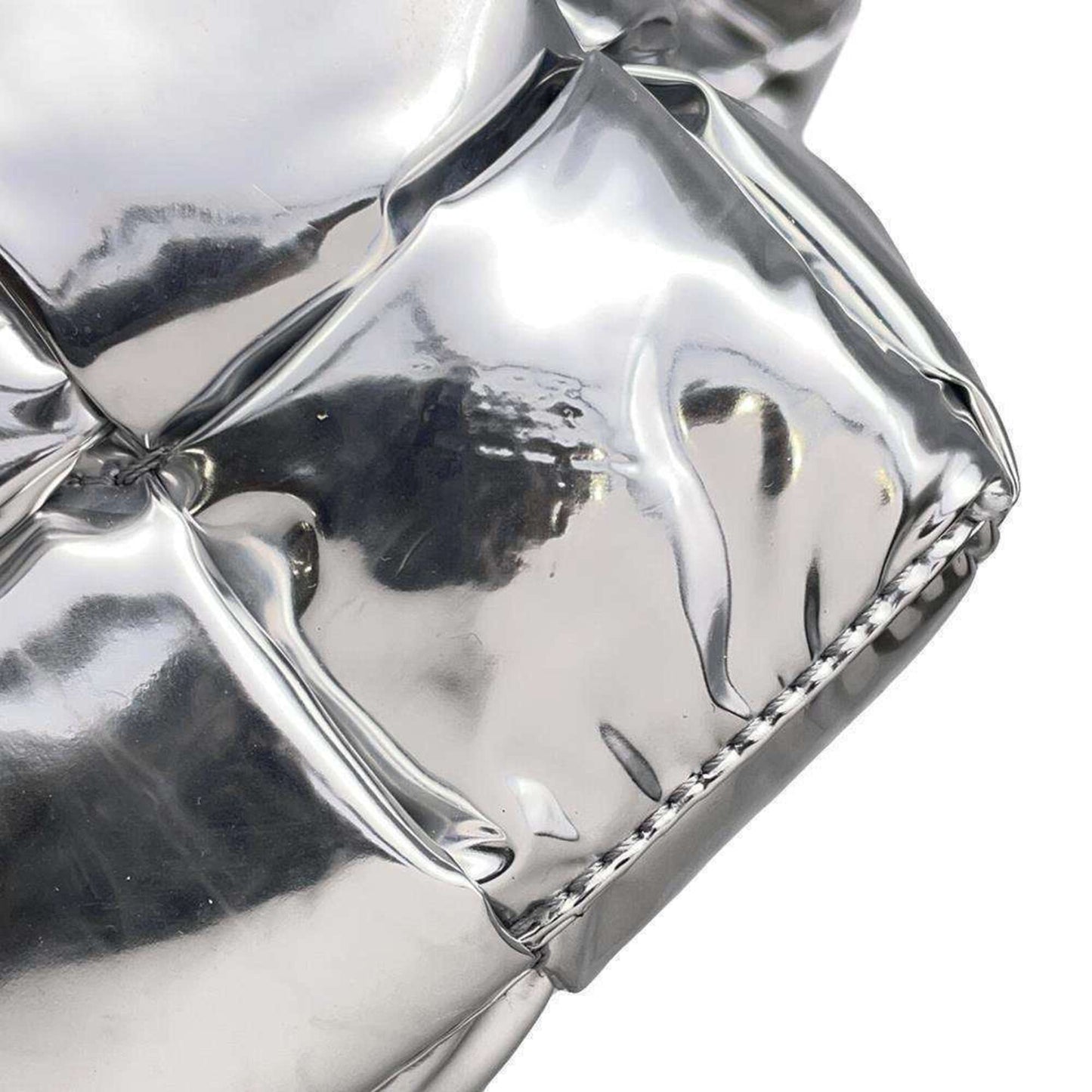 Bottega Veneta Silver Patent Leather Cassette