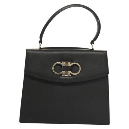 Salvatore Ferragamo Black Leather Gancini