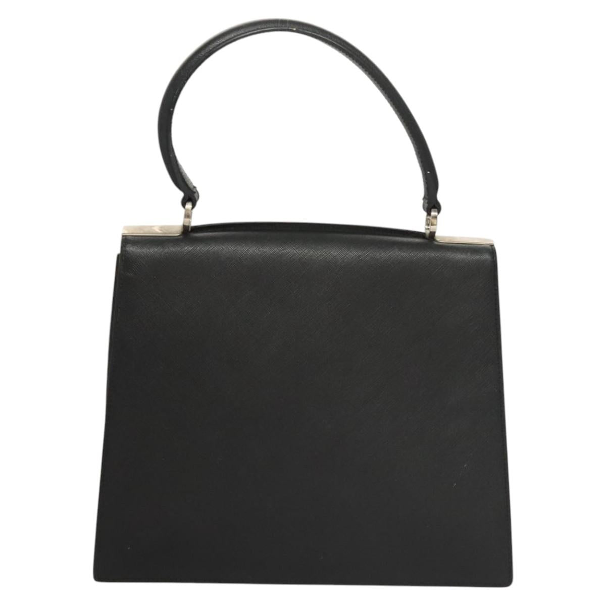 Salvatore Ferragamo Black Leather Gancini