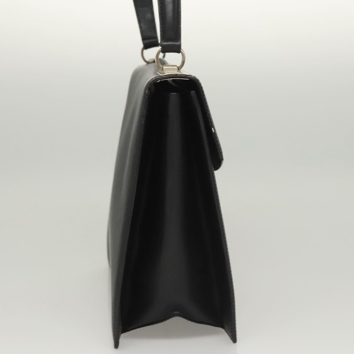 Salvatore Ferragamo Black Leather Gancini