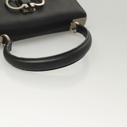 Salvatore Ferragamo Black Leather Gancini