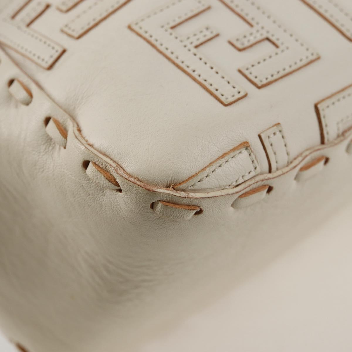 Fendi White Canvas Baguette