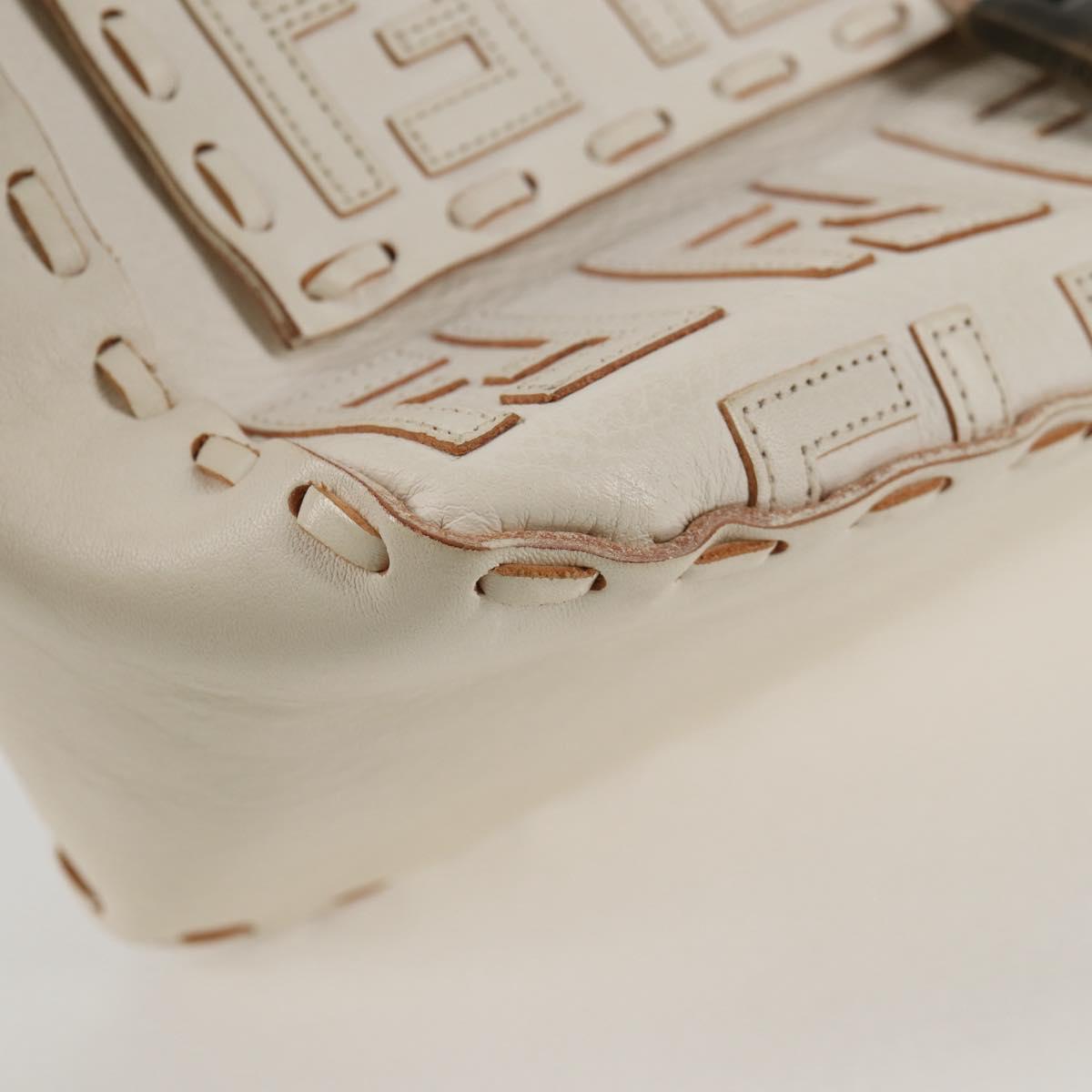 Fendi White Canvas Baguette