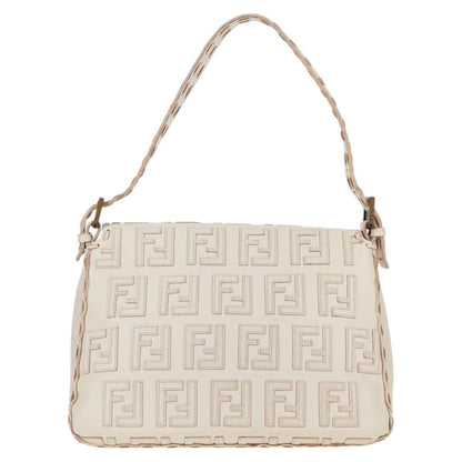 Fendi White Canvas Baguette