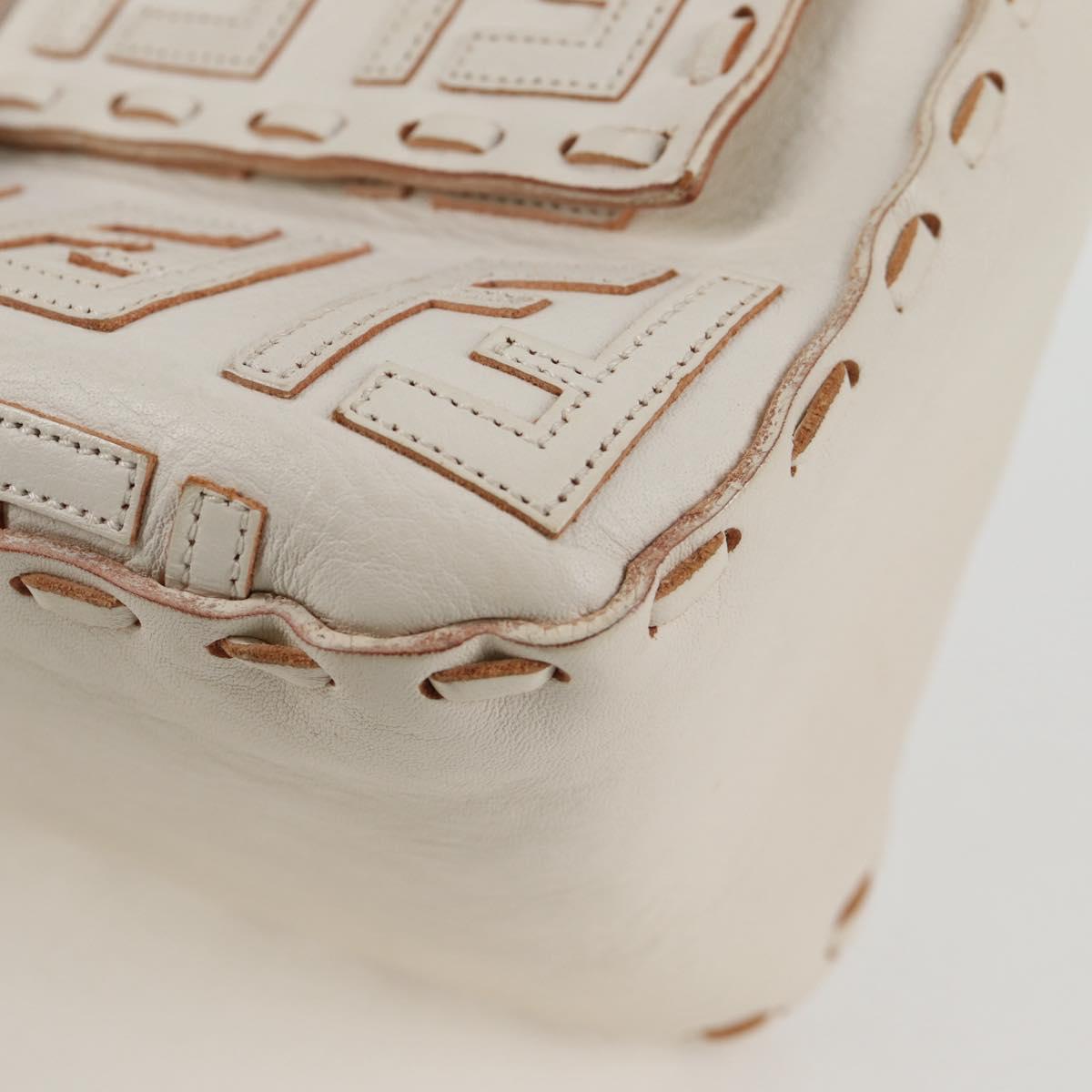 Fendi White Canvas Baguette