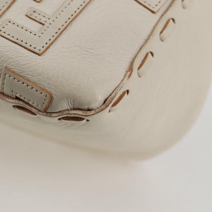 Fendi White Canvas Baguette