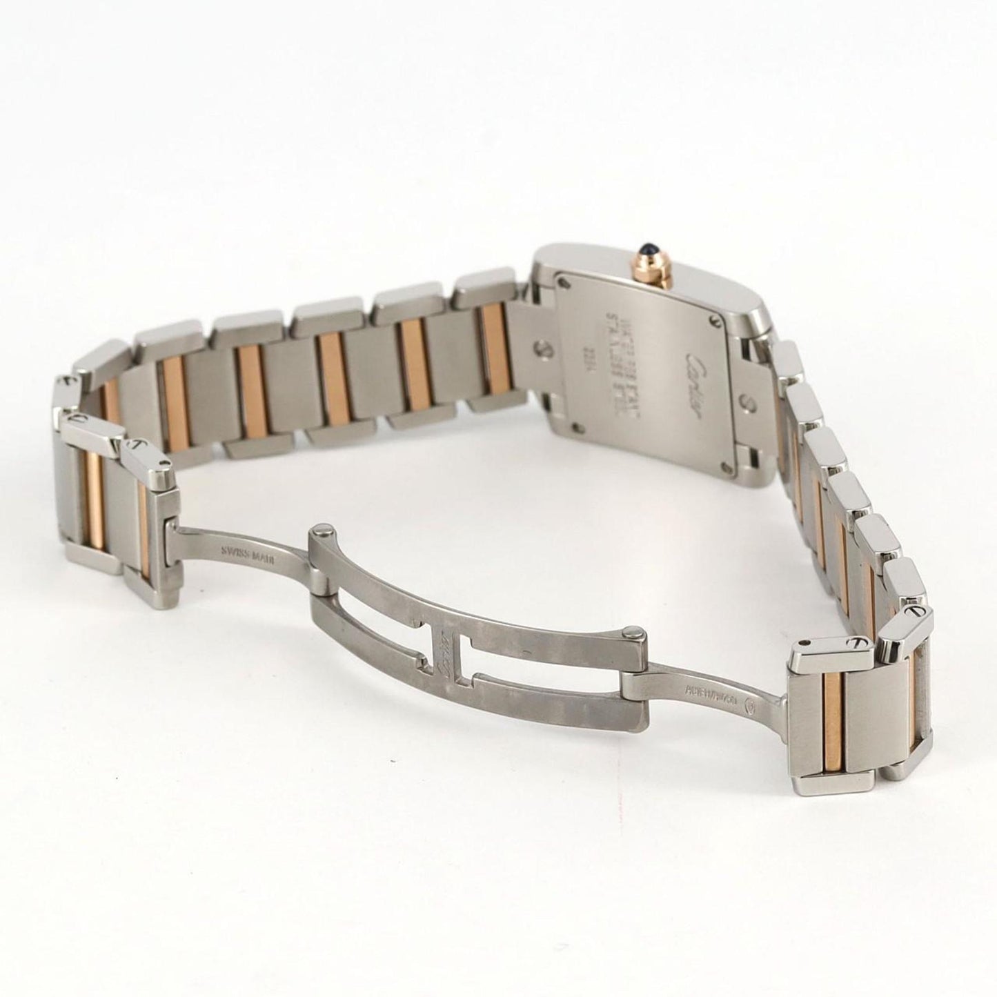 Cartier Pink Gold And Steel Tank Française