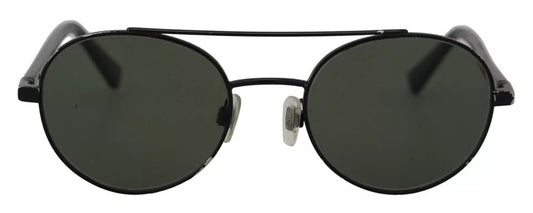 Dolce & Gabbana Matte Black Steel Frame Green Lens Dg2245 Sunglasses
