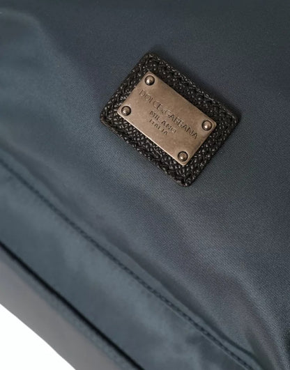 Dolce & Gabbana Blue Nylon #Dgfamily Patch Men Backpack Bag
